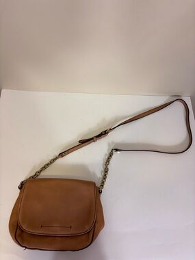 Banana Republic Tan Leather Crossbody with Chain Detail Strap